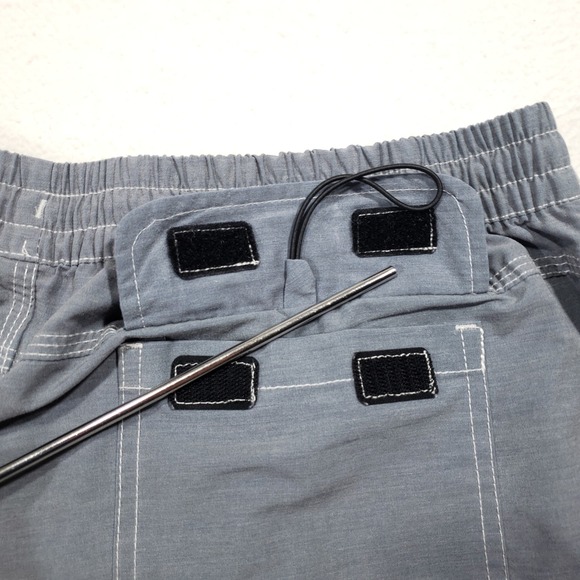 Howler Brothers Swim Trunks  Mens 34 Gray Horizon Hybrid Surf Logo Pocket - Picture 5 of 6